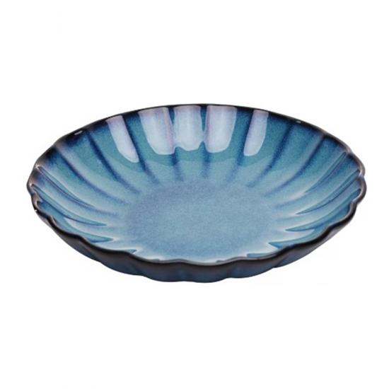 Prato 23cm Para Risoto De Cerâmica Scallop Azul